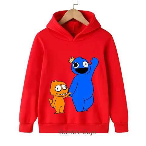 Kids Roblox Hoodie Spring Autumn Rainbow Friends Hot Fashion Sweatshirt