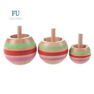 3pcs Wooden Colorful  Top Kids Toy 3 Sizes for Children Above 3 Years Old
