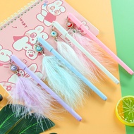 Feather cat eye pen, Feather cat eye hanging gel pen, feather pen, cat eye pen, TeChi