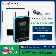 ECGSOLAX 3.6KW 4KW Hybrid Solar Inverter 24V 110/120V With MPPT 110A 120A Charging Controller Pure S