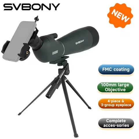 Svbony SV28A Spotting Scopes 25-75x100/20-60x80 FMC w/Desktop Tripod Smartphone Adapter for wildlife