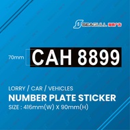 Number Plate Sticker Plat Nombor Pelekat Car Lorry Vehicles Kereta Lori Kenderaan