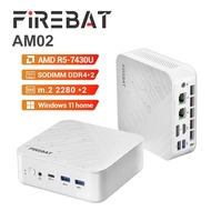 FIREBAT AM02 White Mini PC 16GB RAM 512GB SSD AMD Radeon Windows 11 Home AMD Ryzen 5 7430U