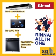 [RB-93UG Cooker Hob RH-S329-PBR Hood RO-E6208TA-EM Built in Oven] RINNAI ALL IN ONE DEAL