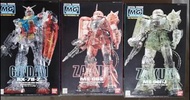 高達模型 萬代 MG 1/100 Crystal Version RX-78-2 ,Zaku Set 元祖高達，紅彗星渣古，緑渣古水晶彩透版模型