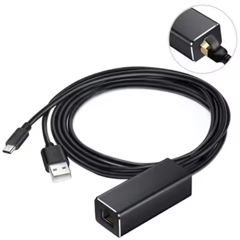 New 1m 3 In 1 Micro USB To RJ45 Ethernet Adapter for Fire TV Stick 480Mbps LAN Network Card with USB