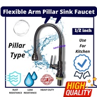 Elise Flexible Arm Pillar Sink Tap (heavy duty)