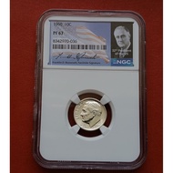 NGC PF 67 Grade Coin-Roosevelt Silver Proof Dime 1960 Polished .900 With Signature Franklin D.
