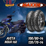 Maxxis Tayar Aveta Nova 160 Maxis Tires 100/80-14 ,120/70-14 Victra S98st Tyre Combo Scooter Tayar