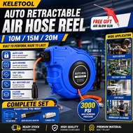 Gelung Paip Angin 1/4" Auto Rewind Retractable Air Reel 20 Meter 300PSI High Pressure 180° Swivel Wa