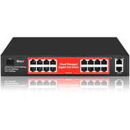 16 Port Gigabit PoE Switch, Smart Managed Gigabit Ethernet Switch, 16 PoE+ Ports@240W, Plug and Play