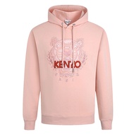 เสื้อสเวตเตอร์คู่สไตล์ Kenzo สีชมพูไม่ใช่กำมะหยี่ปักผ้าฝ้ายบริสุทธิ์มีฮู้ดหัวเสือสำหรับสวมใส่ในมหาวิทยาลัยฤดูใบไม้ร่วงและฤดูหนาวใหม่