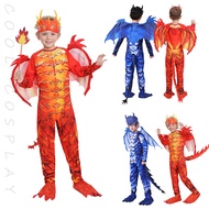 Halloween Kids Dragon Knight Cosplay Costume Boys Fire Breathing Dragon Frost Blue Dragon Cosplay Ju