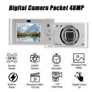 New 48MP Pocket Digital Camera with 16x Zoom for Students, Retro Style Mini Camera for Selfies, 1080