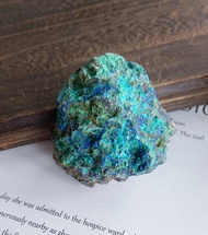 Azurite  安徽產地 藍銅礦 孔雀石 硅孔雀 共生礦 天然礦石 原礦