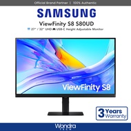 [FAST SHIP] Samsung ViewFinity S8 S80UD | 27"/32" UHD | USB-C | Height Adjustable Monitor(LS27D804UA