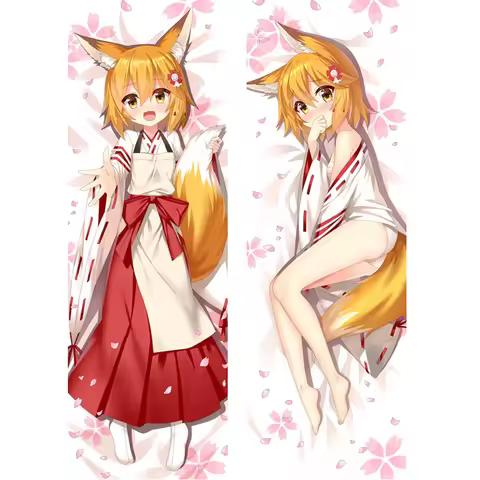 Japanese Anime Sewayaki Kitsune no Senko-san Senko Shiro Dakimakura Otaku Male Cushion Cover Fullbod