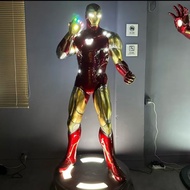 Marvel Iron Man MK85 Luminous Ornaments 1: 1 Full Body Glass Steel Floor Sculpture Shopping Mall Sho