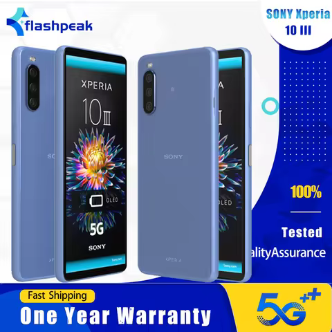 Original Sony Xperia 10 III 10III 5G Mobile Phone NFC 6GB RAM 128GB ROM 6.0" 12MP+8MP Snapdragon690 