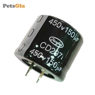 [PETSOLA] 1 Piece 150uF 450V 150MFD 450Volt Electrolytic Capacitor 25*30mm Radial