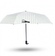 BEAR - 格子晴雨傘黑膠防曬折疊遮陽傘（白色）（尺寸:55*8K）