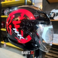 Nhk Gladiator Kanji Black Red Double Visor Helmet