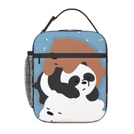 We Bare Bears Portable Hand-Held Insulated Lunch Bag Unisex Reusable Insulated Cooler Lunch Bag