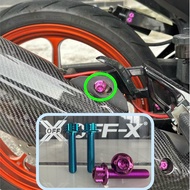 OFF-X Titanium Gr5 Sangkut Ekzos Skru Exhaust Bracket Screw M10 Crown Head Titanium Skru Complete Fu