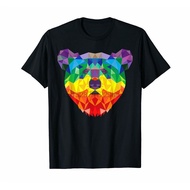 Geometric Bear Lgbt Rainbow Flag Gay Pride T-Shirt Custom Graphic Tees Tee Shirt