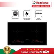[Freeship] Bếp điện từ đôi cao cấp Nagakawa NK2C05MB mặt kính Kanger inverter tiết kiệm điện 11 chức
