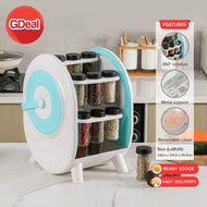 GDeal Rotating Ferris Wheel Glass Seasoning Spice Rack Jar Kitchen Storage Organizer With 18 Cans