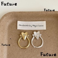 FUTURE Letters Ring, Stainless Steel Exquisite Heart Ring, Fashion Personality Adjustable "YES""NO" 