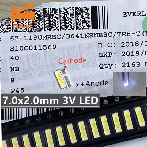 100pcs FOR Ig Innotek Lextar UNI SAMSUN SEOUL LED Backlight 0.5W 1W 1.5W 7020 3V Cool white 55LM TV 
