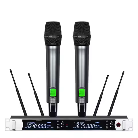 SKM9000 Professional Wireless Microphone 2-Channel UHF Long-Distance Entertainment Singing Stage Per