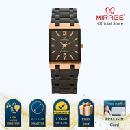 Mirage Jam Tangan Pria Analog 7908 M Black Rose Gold Original Stainless