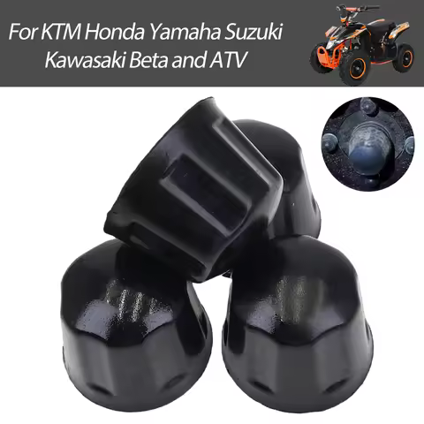 4 Pack Universal Rubber Wheel Rim Axle Dust Protective Cap Fit 50-125cc ATV Quad Go Kart Off-Road Ve