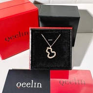 Qeelin麒麟 wulu系列 18k玫瑰金鏤空鑽石切割葫蘆項鍊，大號