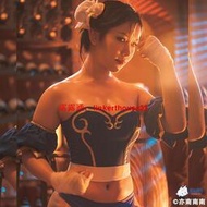 「超惠賣場」復古 春麗cosplay緊身胸衣藍色束腰內衣外穿綁帶動漫