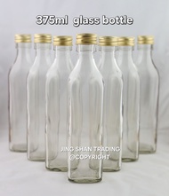 [48pcs] 黄酒 375ml Square glass bottle /botol kaca madu/honey bottle /botol madu 米酒罐 蜜糖罐 姜酒罐 玻璃罐