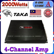 High Power Car Amplifier 2000Watts 4 - Channel TAKA Car Power Amp TK-514 Suitable for car speaker an