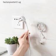factoryoutlet2.sg 4Pcs Home Office Wall Adhesive Plastic Power Plug Socket Holder Hanger Hook Hot