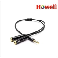 Howell Audio Aux Cable and Mic Splitter - Mic Splitter 3.5mm Male to 2 Female Mic