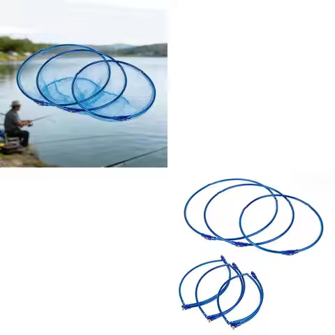 J1HE Foldable Aluminum Alloy Construction Landing Dip Net Fishing Accessory Round / Triangular Frame