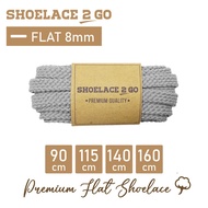 SHOELACE 2 GO PREMIUM FLAT SHOELACES E4 - GREY WAVE - 8MM - 90CM 115CM 140CM 160CM Thick Shoe Lace