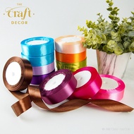 The Craft Decor 0.5cm/1.2cm/2.5cm x 25Yards Satin Ribbon | Gift Flower Bouquet Wrapping Decoration