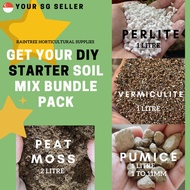 Gardening planting DIY Starter Soil mix A. Perlite, Vermiculite, Peat Moss,Pumice ,Raintree Horticul