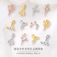 Pendant blank setting clasp S925 silver pendant DIY planet space pearl pendant clasp accessories bla
