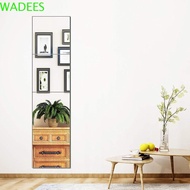 WADEES Square Mirror Decal, Full Length Self Adhesive Acrylic Mirror Wall Sticker, Mirror Sheets Shatterproof Frameless Easy To Assmable Home Mirror Tiles Over The Door