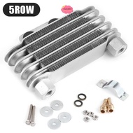 BLUECALDON Original Oil Cooler, 5 Row Durable Universal Oil Cooler, Universal 65ml Aluminum Motorcyc