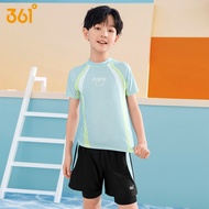 361 Boys' 2-Piece Swim Set Short Sleeve Swim Trunks for Kids